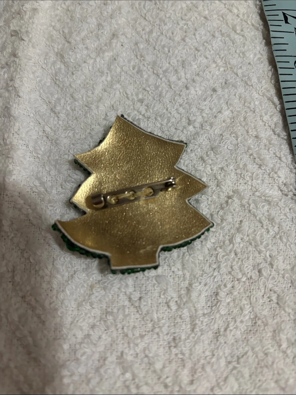Beaded Green Christmas Tree Brooch - Festive Accessories